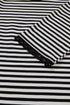 Striped Drop Shoulder Lace Trim Bracelet Sleeve Loose Top